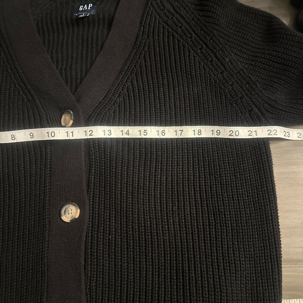 NWT Gap Womens 100% Cotton Tortoise Button Oversized Black Cardigan Size Large - Picture 10 of 11